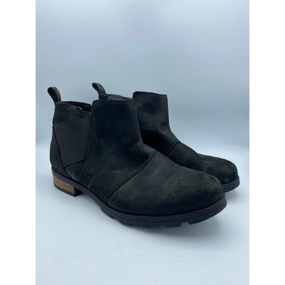 Sorel Emelie Chelsea Bootie Black Ankle Boot Women's 11 - Picture 1 of 7